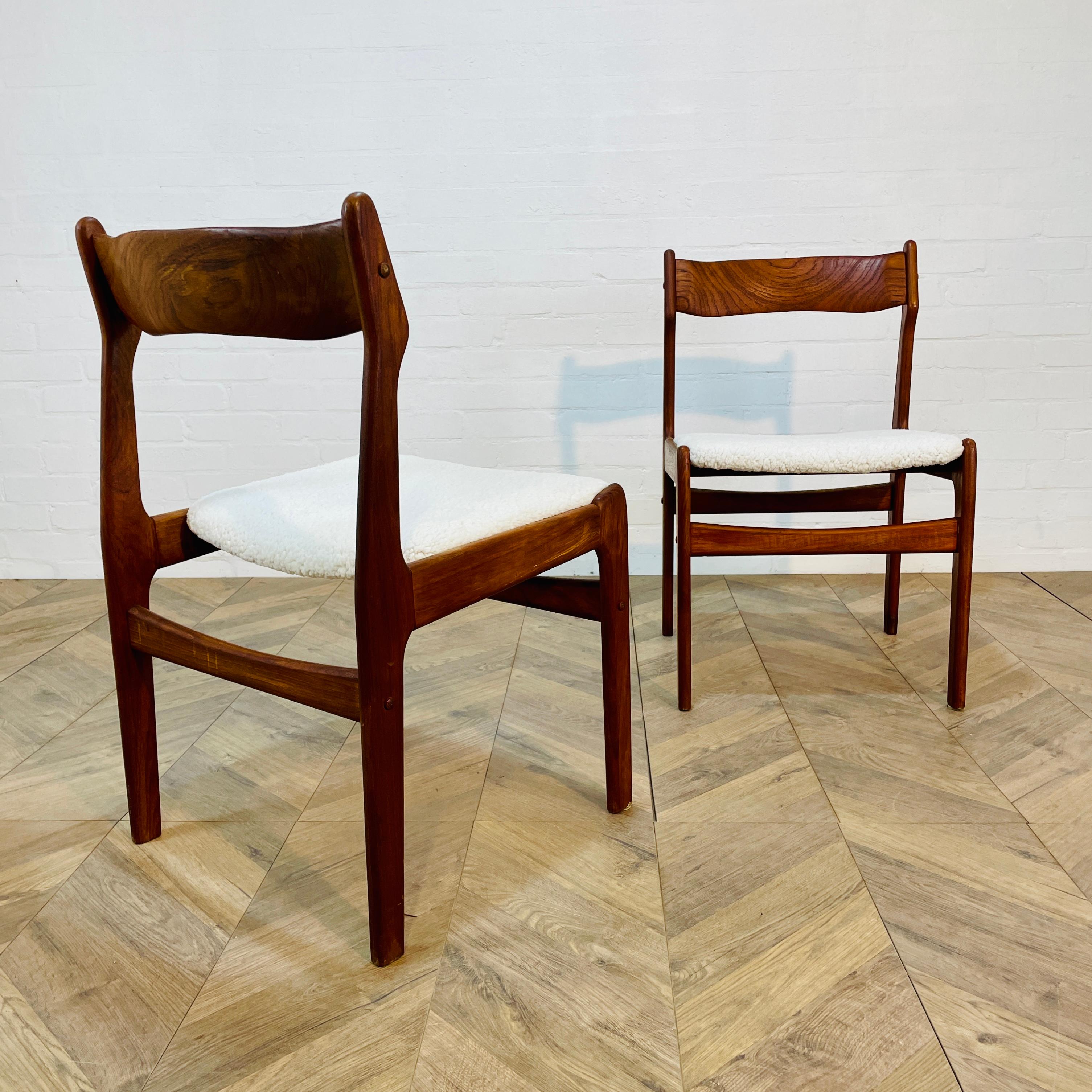 Mid-Century Modern Vintage Danish Dining Chairs, After Erik Buch, 1970s, Set of 2