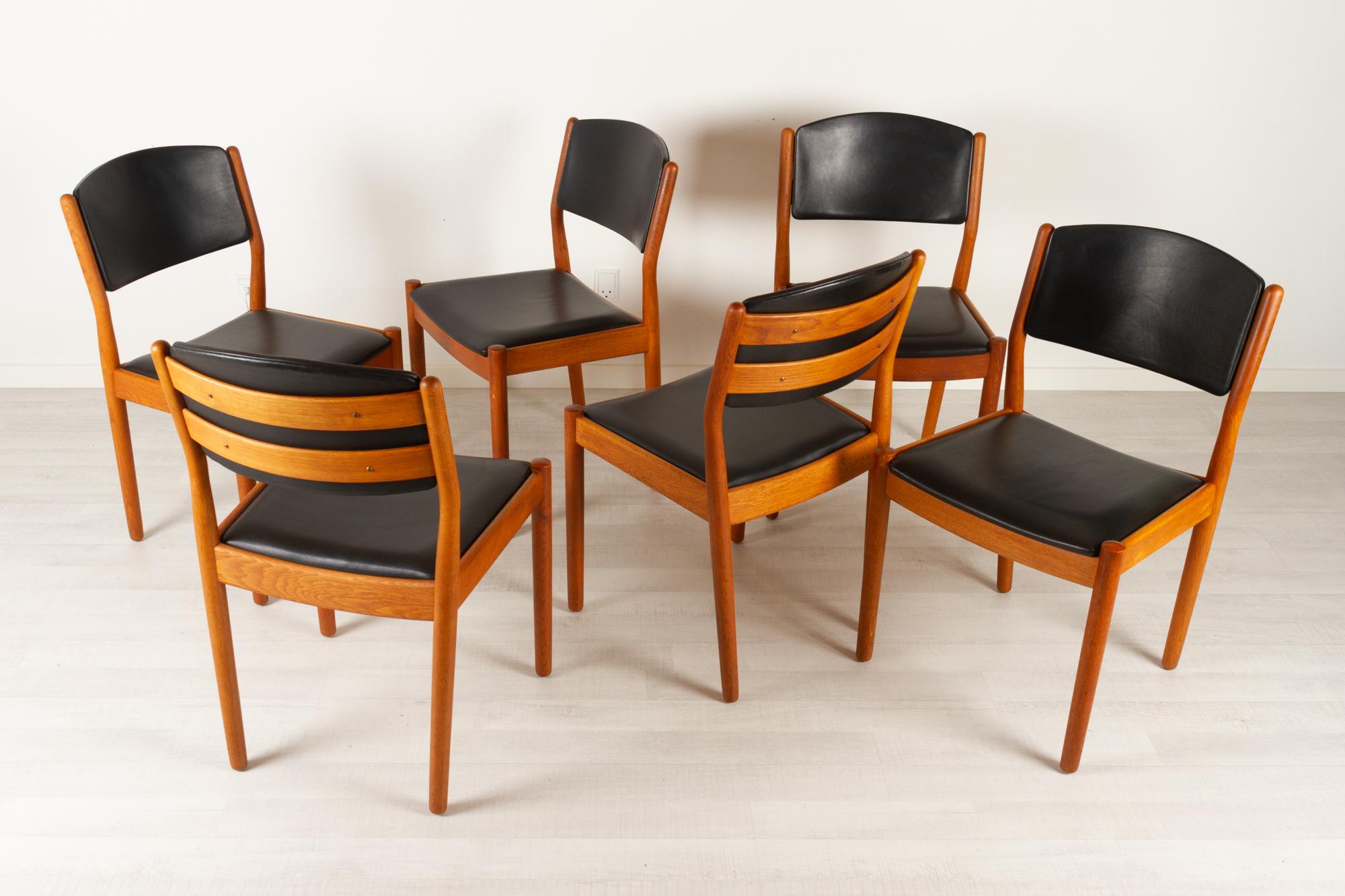 Mid-Century Modern Vintage Danish Dining Chairs by Poul Volther for FDB Møbler, 1960s, Set of 6