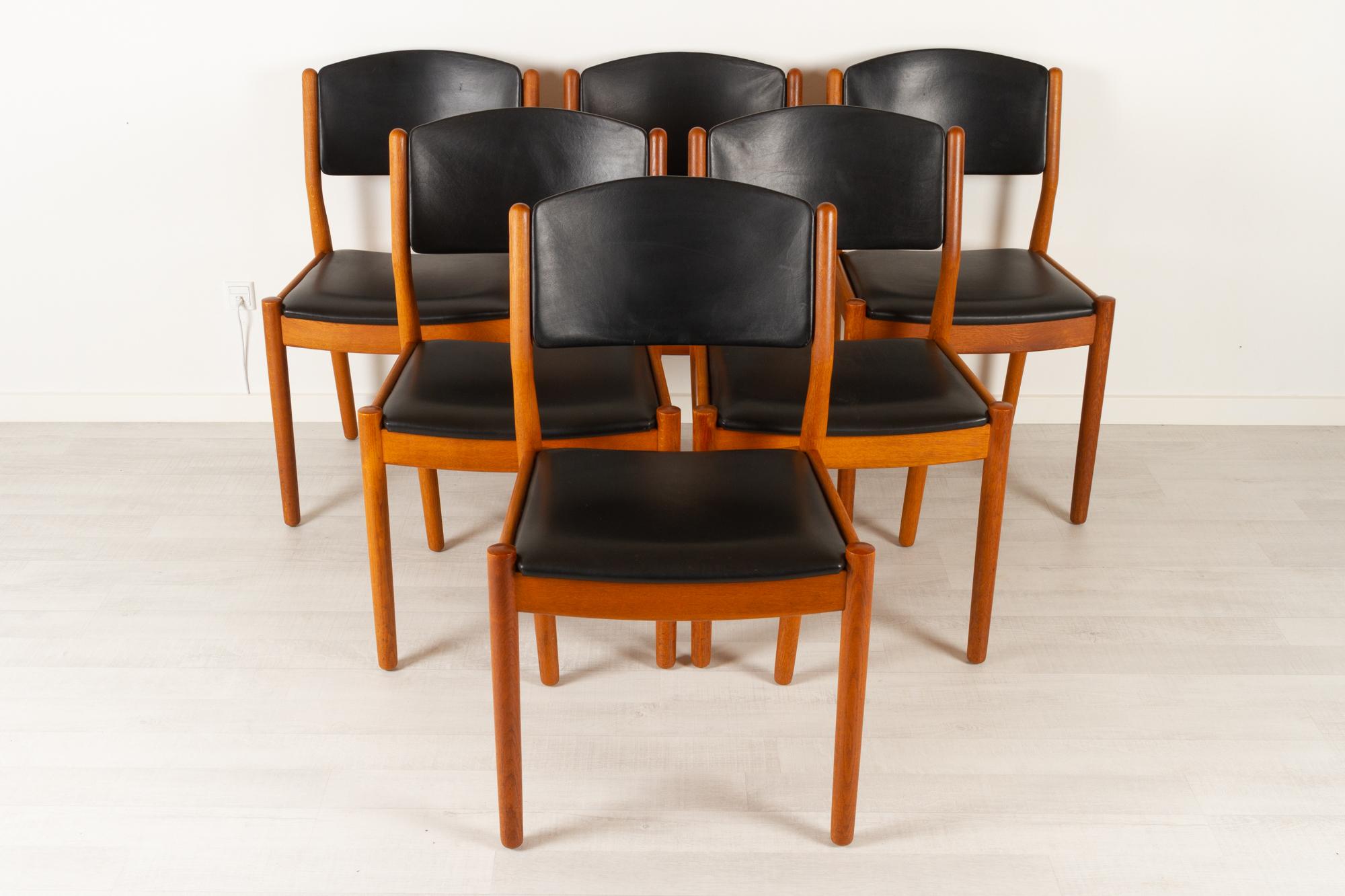 Vintage Danish Dining Chairs by Poul Volther for FDB Møbler, 1960s, Set of 6 In Good Condition In Asaa, DK