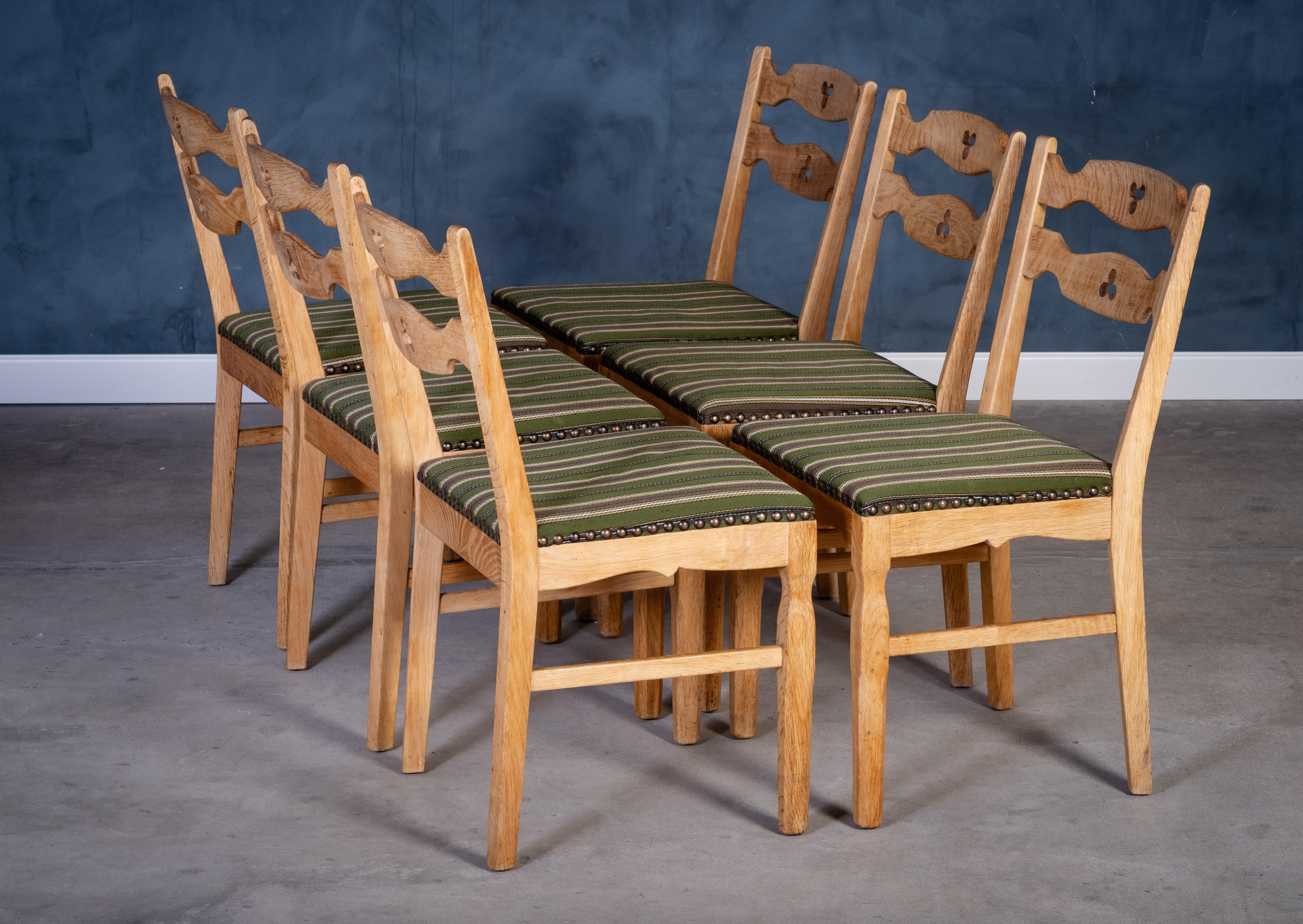 Danese Sedie da pranzo danesi vintage in Oak, anni '50, set da 6