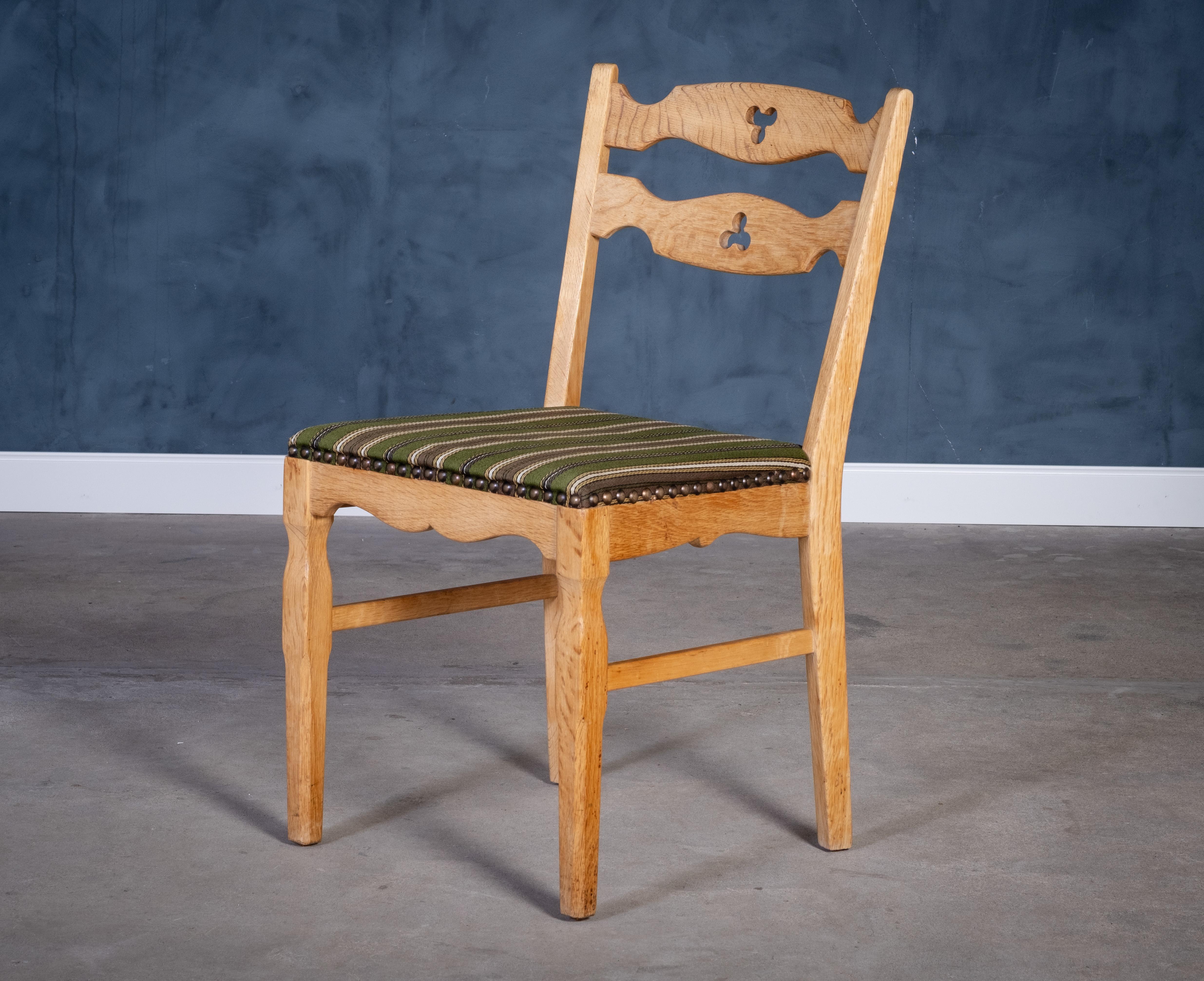 Metà XX secolo Sedie da pranzo danesi vintage in Oak, anni '50, set da 6