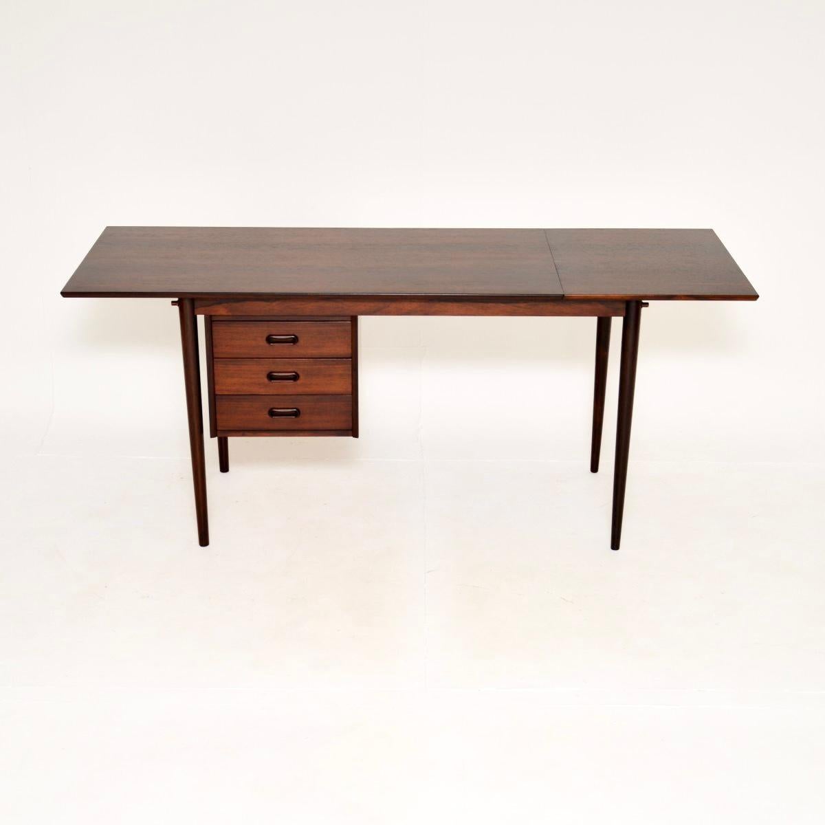Mid-20th Century Vintage Danish Drop Leaf Desk For Sale