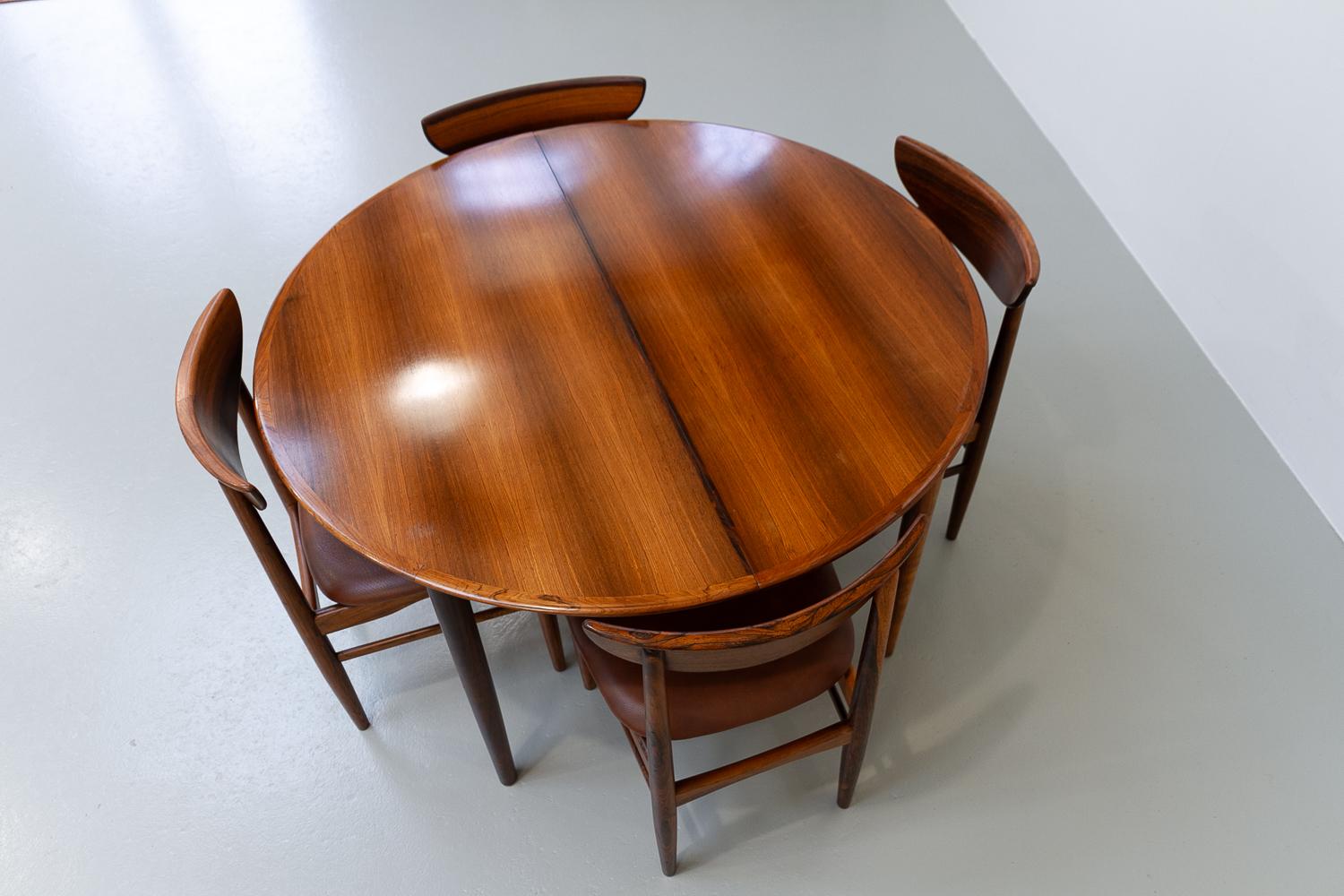 Table de salle à manger extensible en palissandre vintage danoise par Skovby, années 1960.  en vente 3