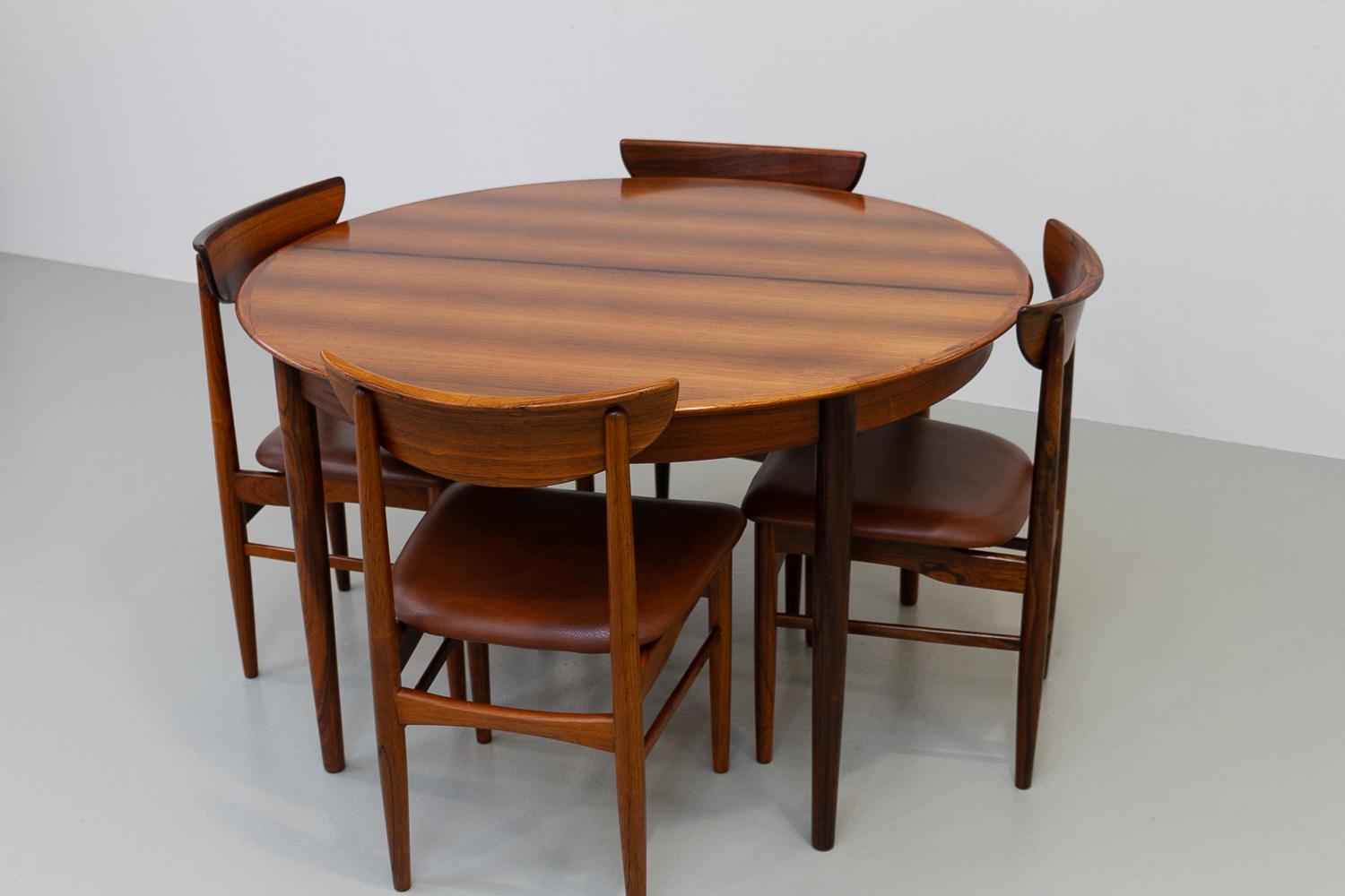 Table de salle à manger extensible en palissandre vintage danoise par Skovby, années 1960.  en vente 1