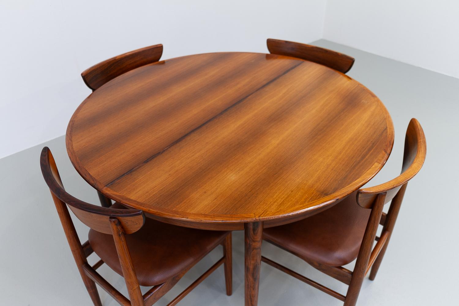 Table de salle à manger extensible en palissandre vintage danoise par Skovby, années 1960.  en vente 2