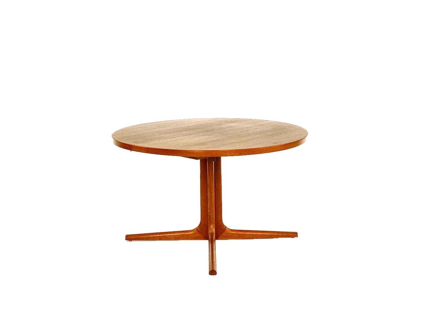 Mid-Century Modern Vintage Danish Extendable Round Dining Table by Gudme Møbelfabrik, 1960s