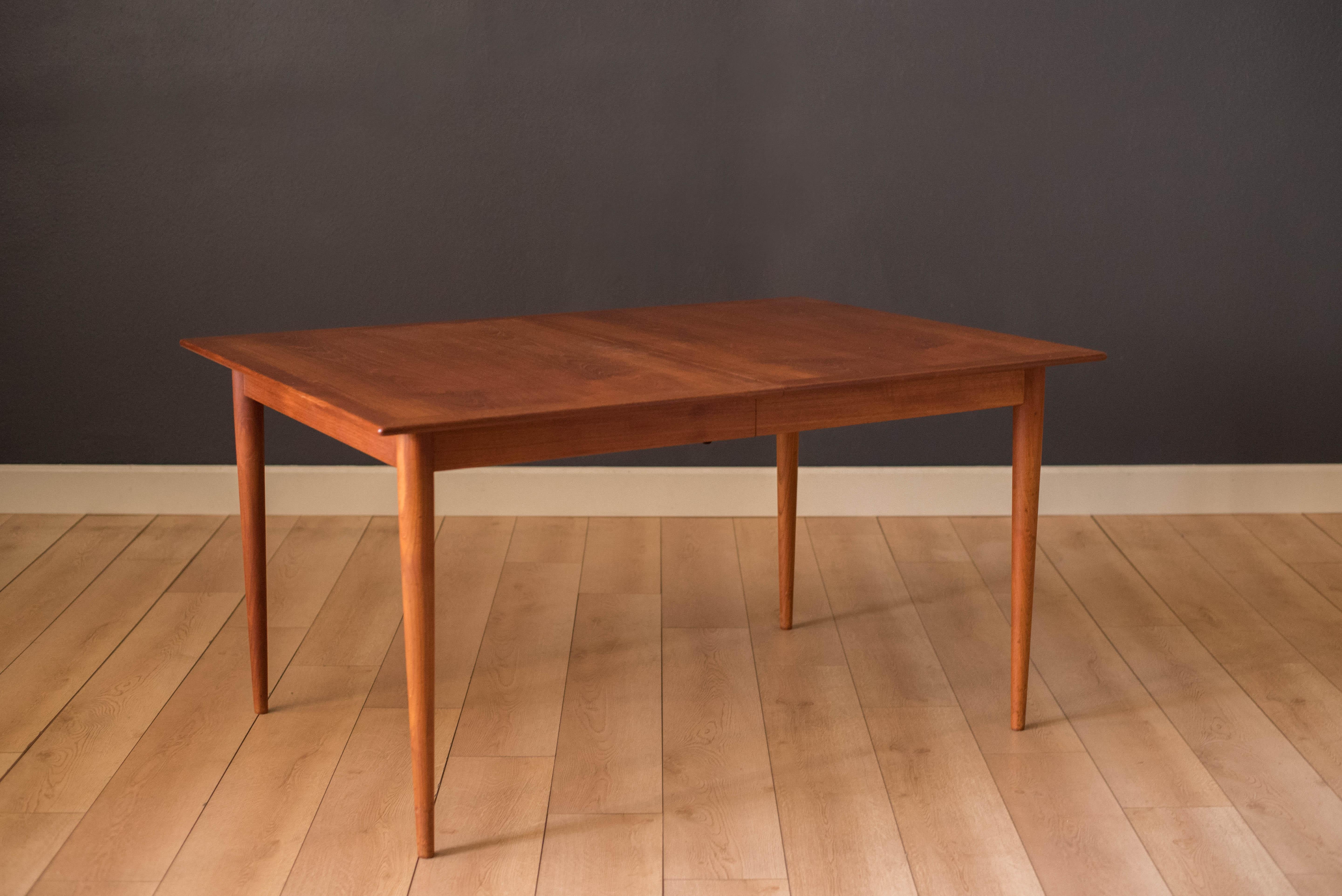 Vintage Danish Extendable Teak Dining Table by Grete Jalk In Good Condition In San Jose, CA