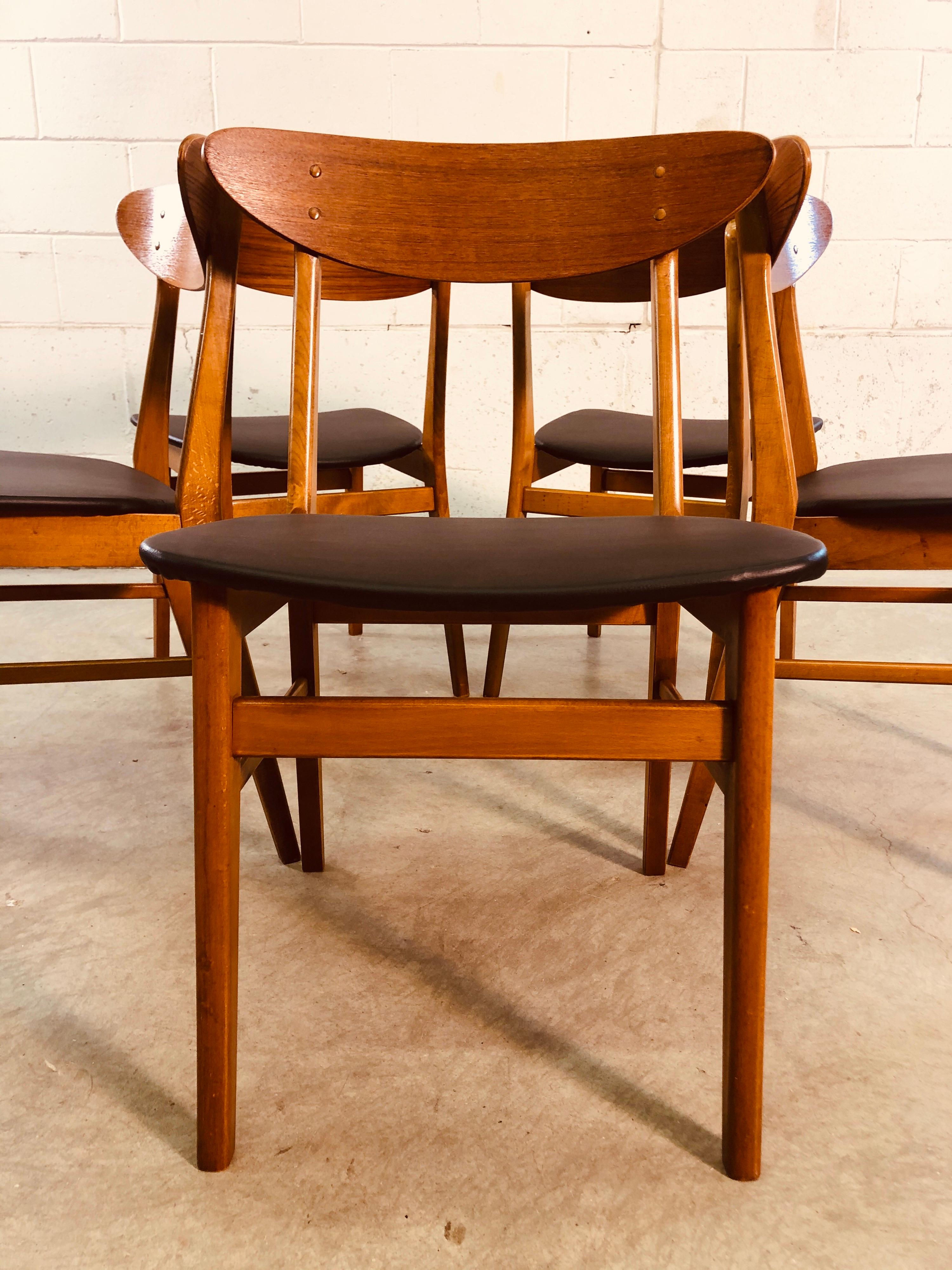 Vintage Danish Farstrup Teak and Beech Dining Chairs, Set of 5 6
