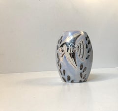 Vintage Danish Fish Pottery Vase by Agnethe Sørensen for Eslau, 1940s