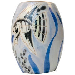 Vintage Danish Fish Pottery Vase by Agnethe Sørensen for Eslau, 1940s