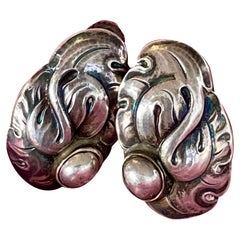 Vintage Danish Georg Jensen Sterling Silver Screw Back Earrings