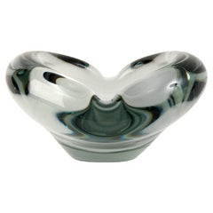 Vintage danish glass ashtrays, design Per Lutken for Holmegaard in the 60'