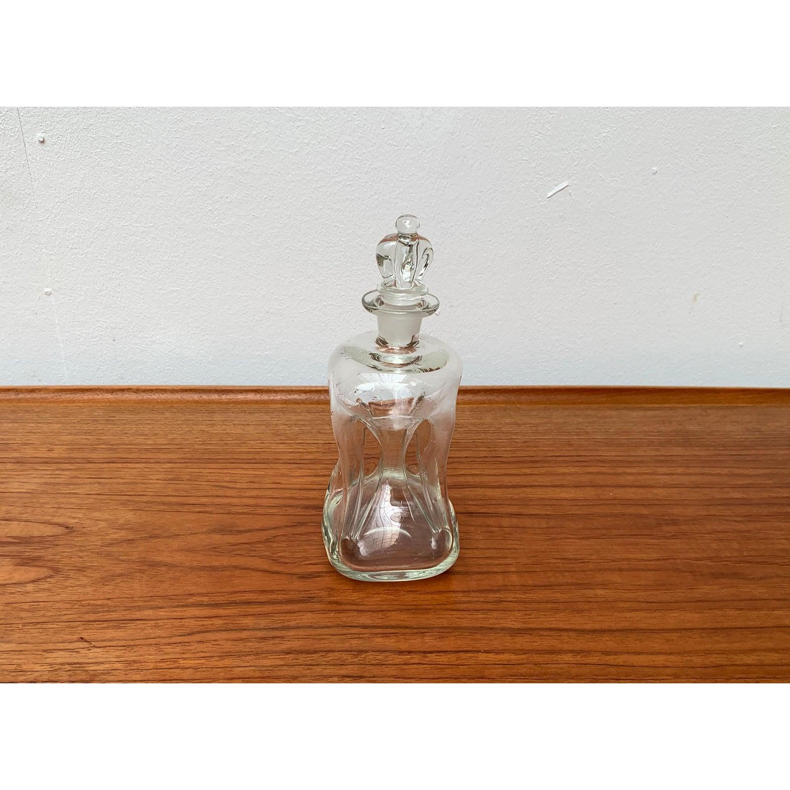 Bouteille Kluk Kluk danoise vintage en verre avec bouchon en verre à couronne, années 1970 Excellent état - En vente à Hamburg, DE