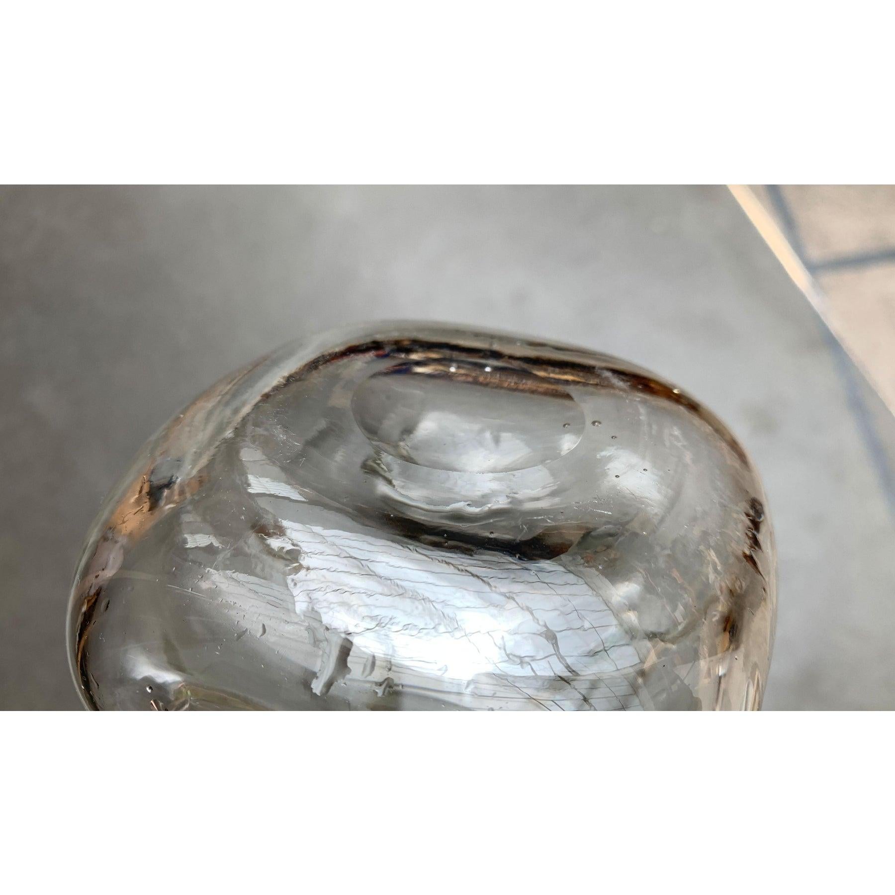Verre Bouteille Kluk Kluk danoise vintage en verre avec bouchon en verre à couronne, années 1970 en vente