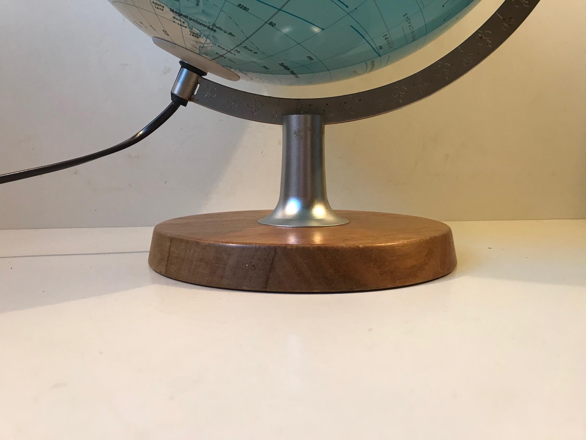 Steel Vintage Danish Globus, Table Lamp by Scan-Globe, 1970s