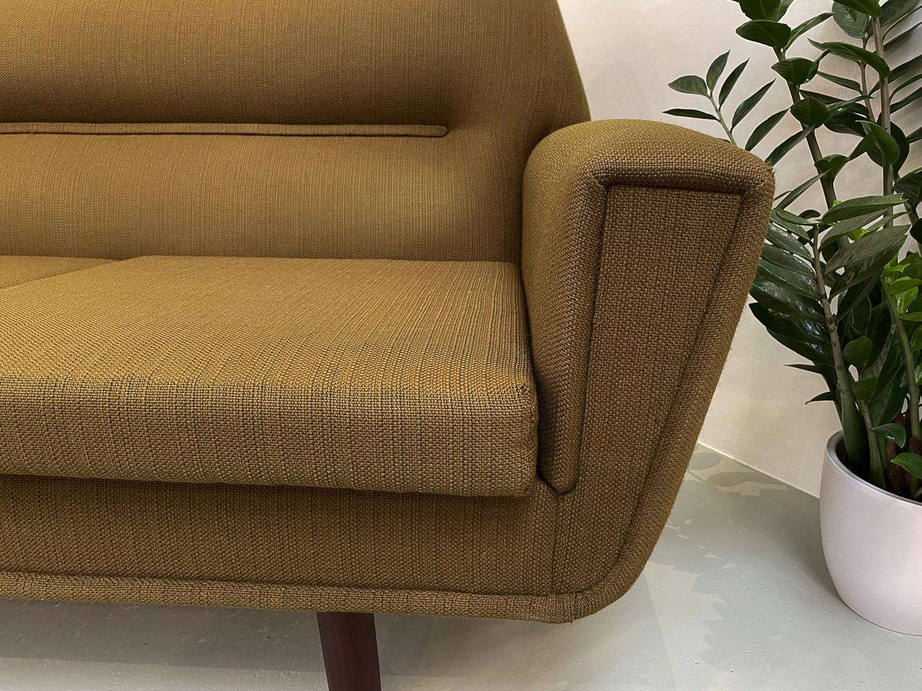 Vintage Danish Green 4-Seater Sofa in Teak and Wool, 1960s. 11