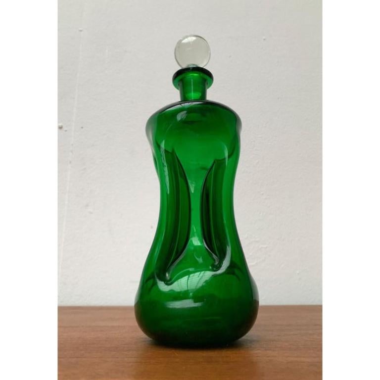Bottiglia Kluk Kluk danese d'epoca in vetro verde di Holmegaard, anni '70 in vendita 3