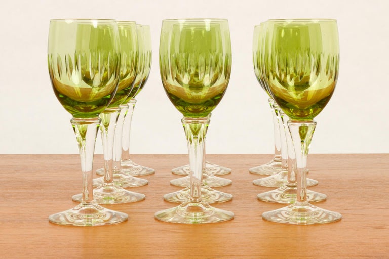 Vintage Danish Green Wine Glasses Leonora 1960s Set of 12 at 1stDibs |  danish wine glasses