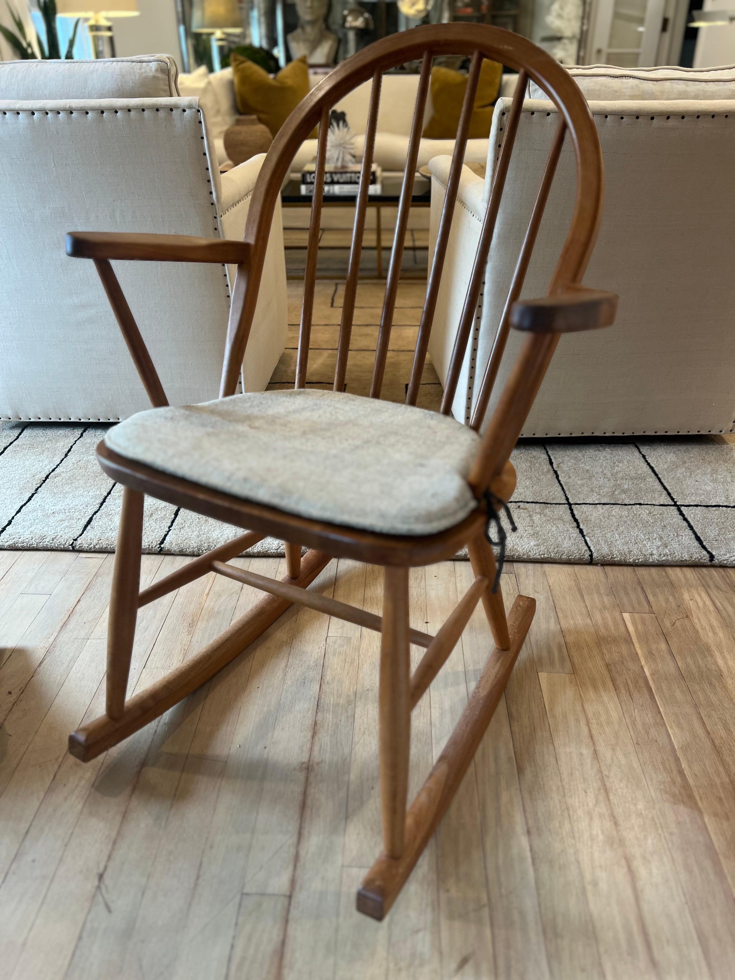 Late 20th Century Vintage Danish Erik Ole Jorgensen Teak Rocking Chair for Tarm Stole For Sale