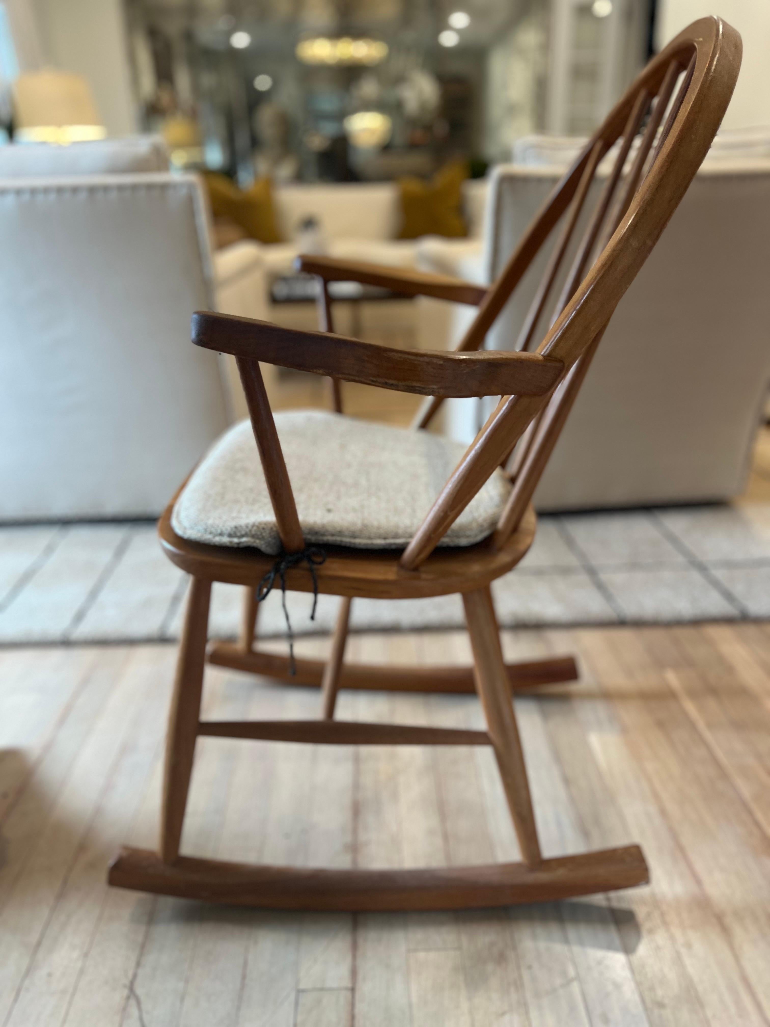 Vintage Danish Erik Ole Jorgensen Teak Rocking Chair for Tarm Stole For Sale 1