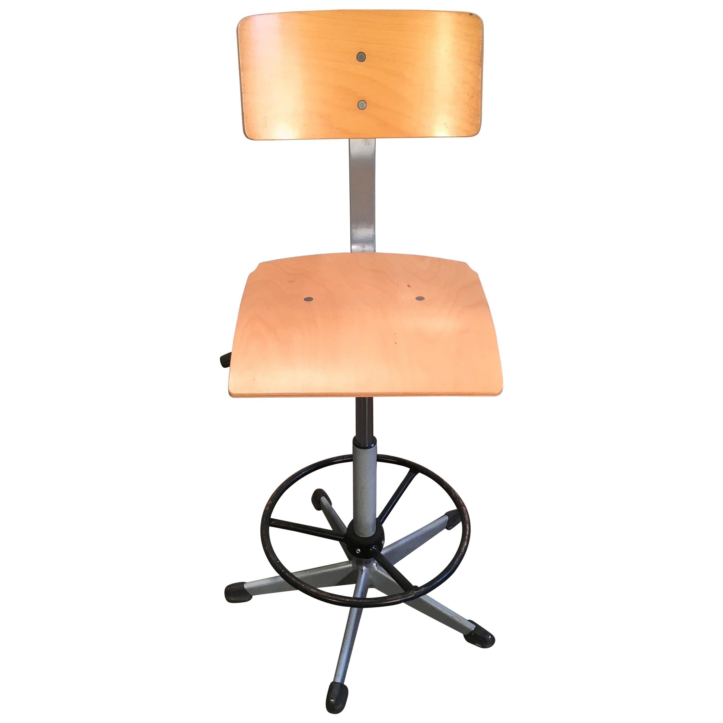 Vintage Danish Height Adjustable School Chair, 1970s