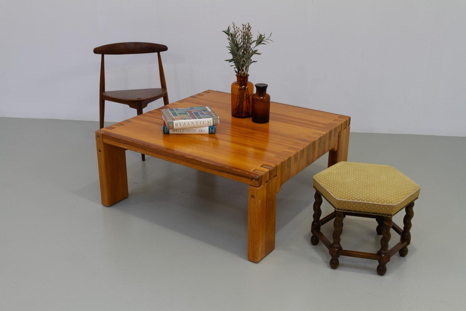 Vintage Danish Hexagonal Oak Stool, 1930s. For Sale 9
