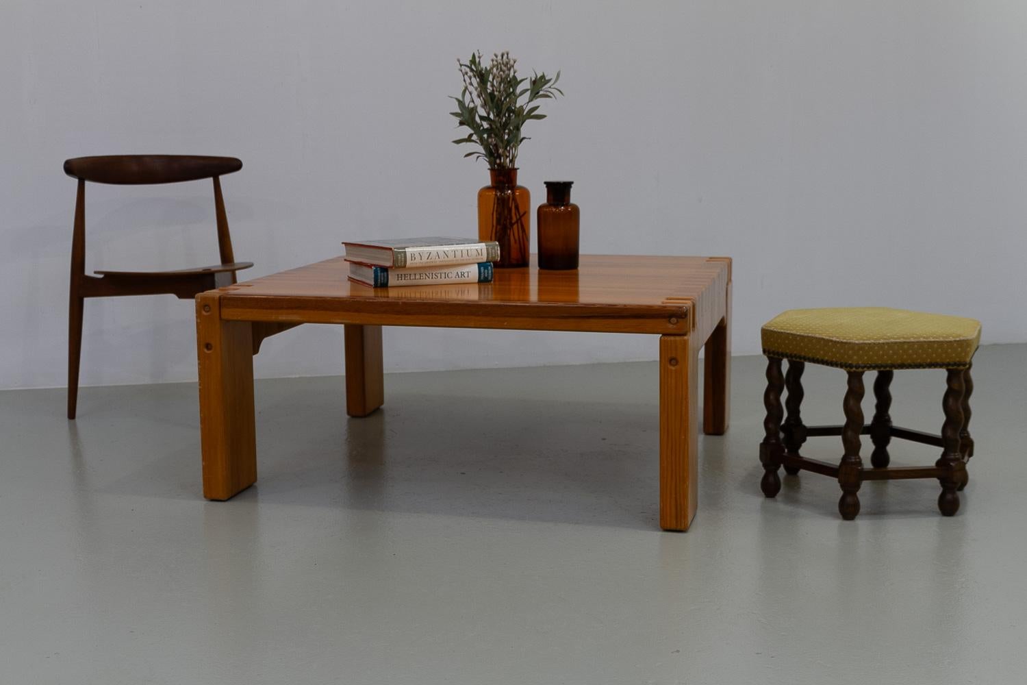 Vintage Danish Hexagonal Oak Stool, 1930s. For Sale 10