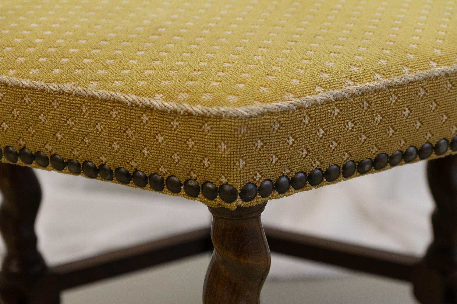 Vintage Danish Hexagonal Oak Stool, 1930s. In Good Condition For Sale In Asaa, DK