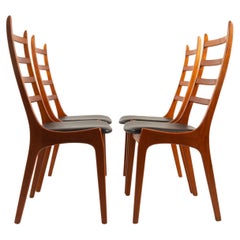 Vintage Danish High-Back Teak Dining Chairs by Korup Stolefabrik 1960s, Set of 4