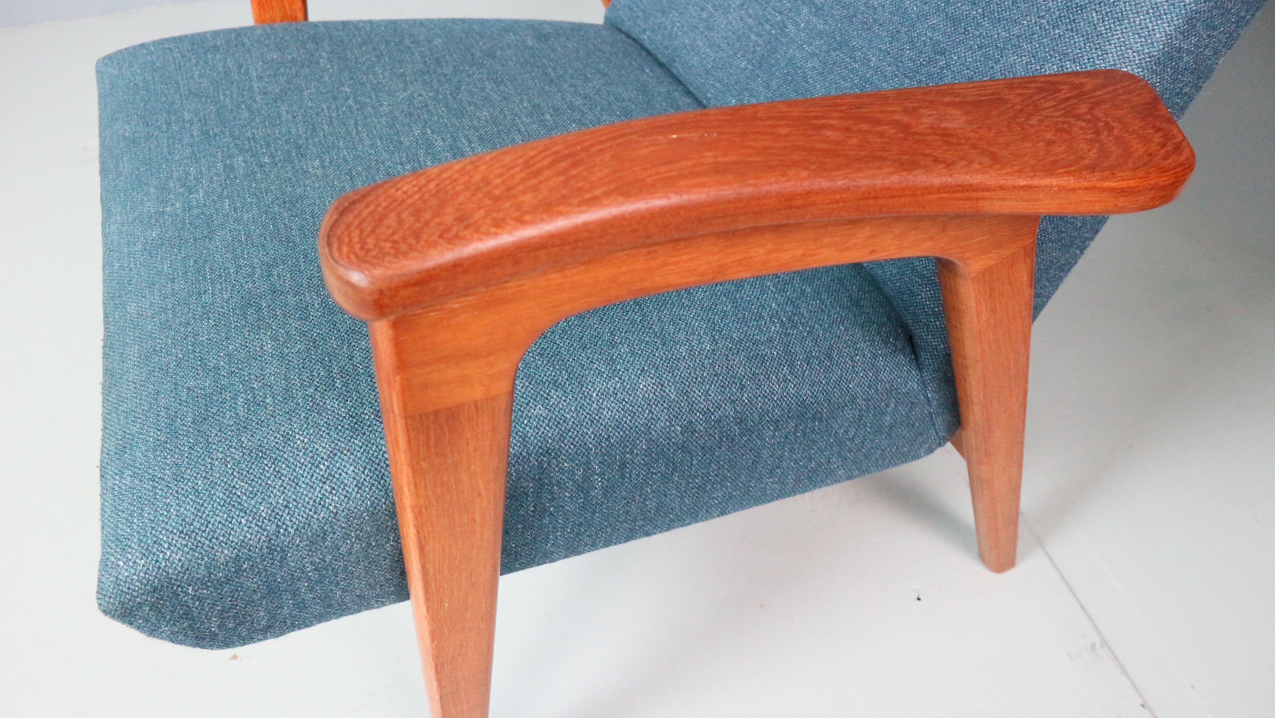 Dänischer Vintage-Sessel mit hoher Rückenlehne aus Teakholz und Wolle 1960er Jahre 6