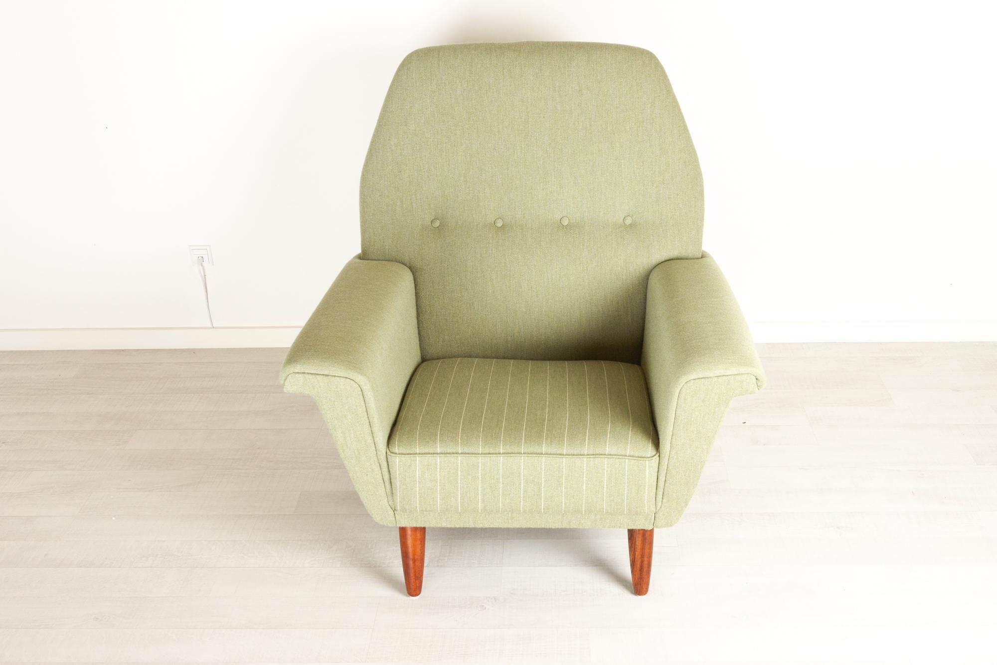Wool Vintage Danish Highback Lounge Chair by G. Thams for Vejen, 1960s