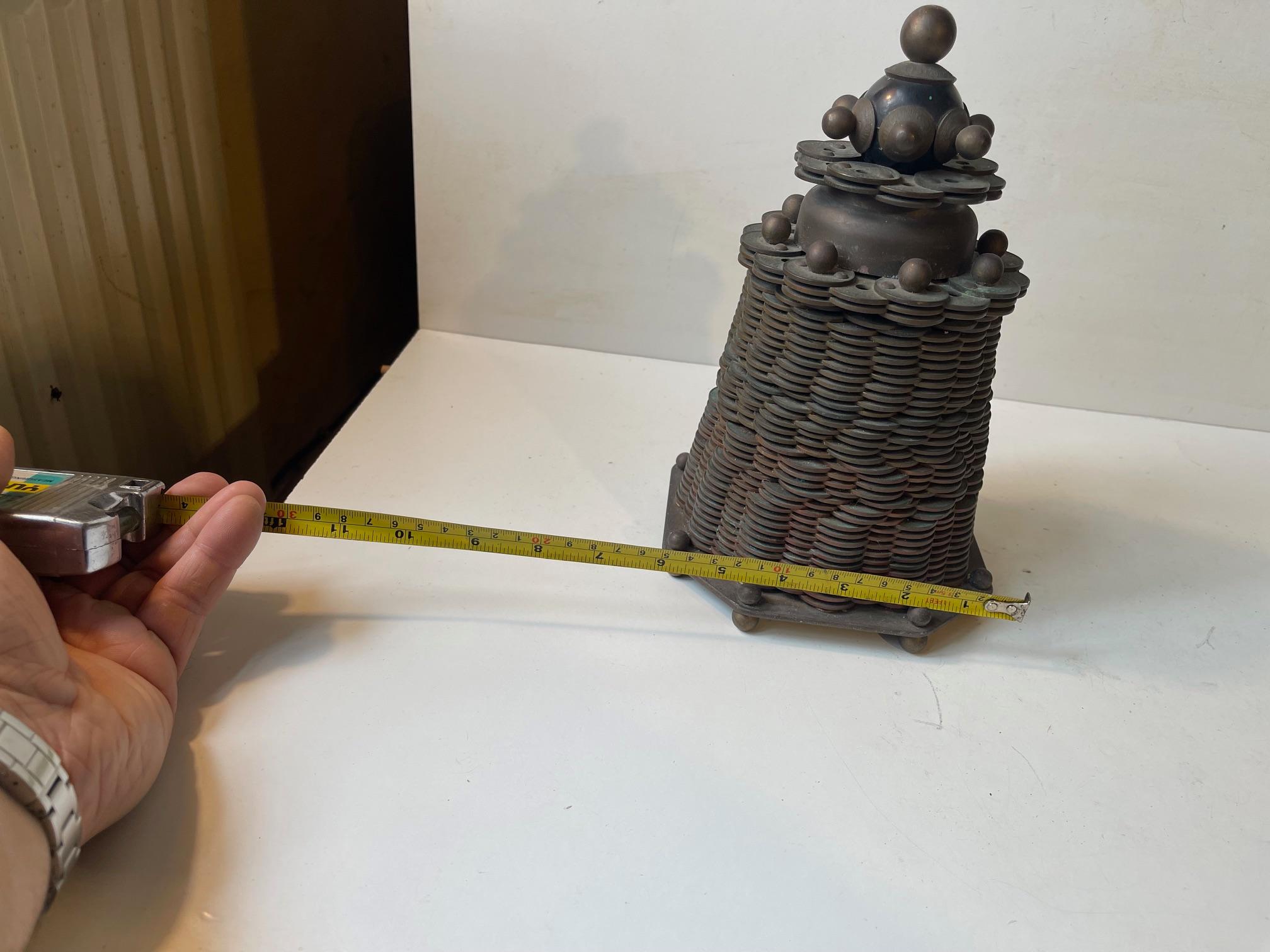 Vintage Danish Hippie Up-cycled Coin Mountain Sculpture, 1970s For Sale 2