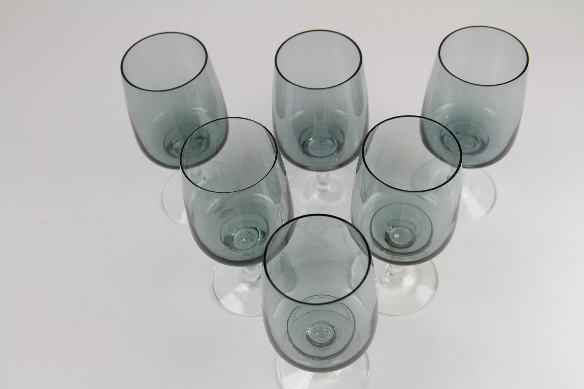Mid-Century Modern Vintage Danish Holmegaard Atlantic Beer Glasses, 1960s. Set of 6. For Sale