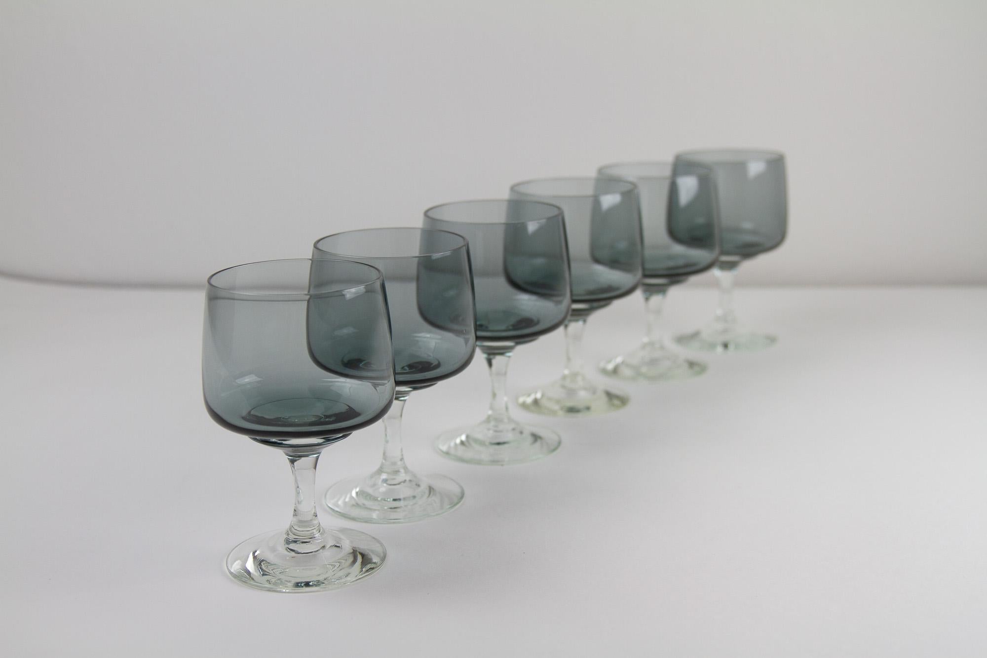 Vintage Danish Holmegaard Atlantic Red Wine Glasses, 1960s. Set of 6 For Sale 4