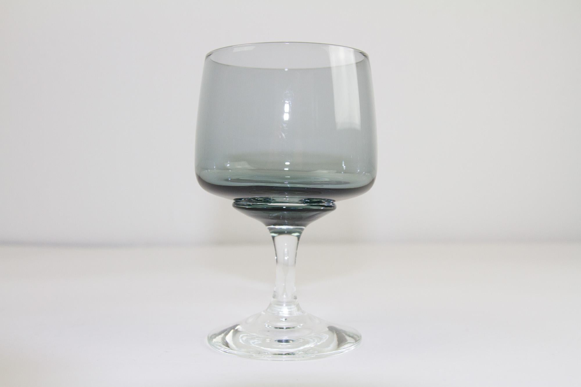 Mid-20th Century Vintage Danish Holmegaard Atlantic Red Wine Glasses, 1960s. Set of 6 For Sale