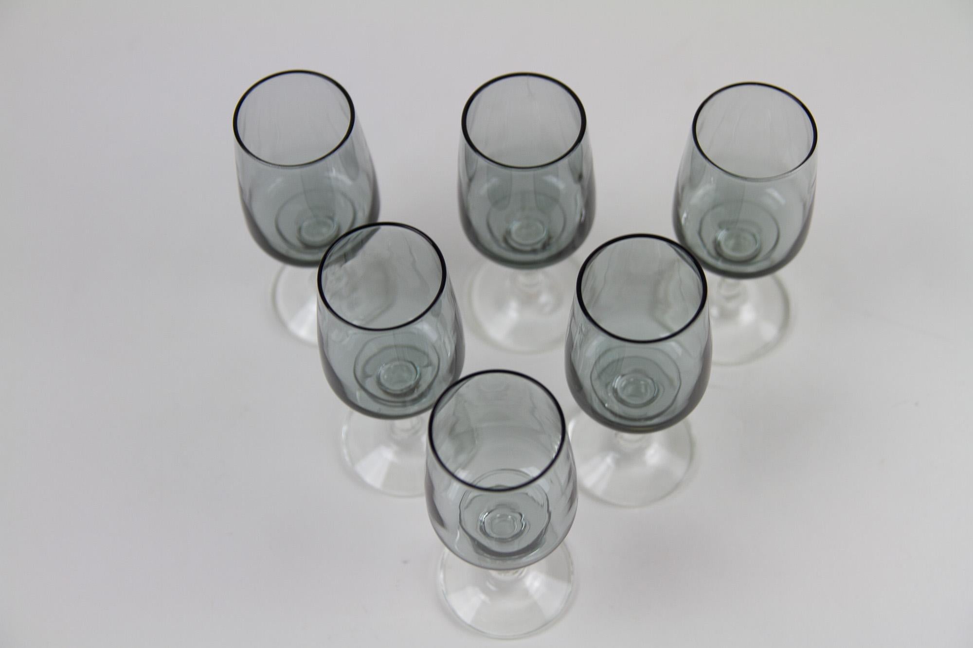 Vintage Danish Holmegaard Atlantic Snaps Glasses, 1960s. Set of 6 In Good Condition For Sale In Asaa, DK