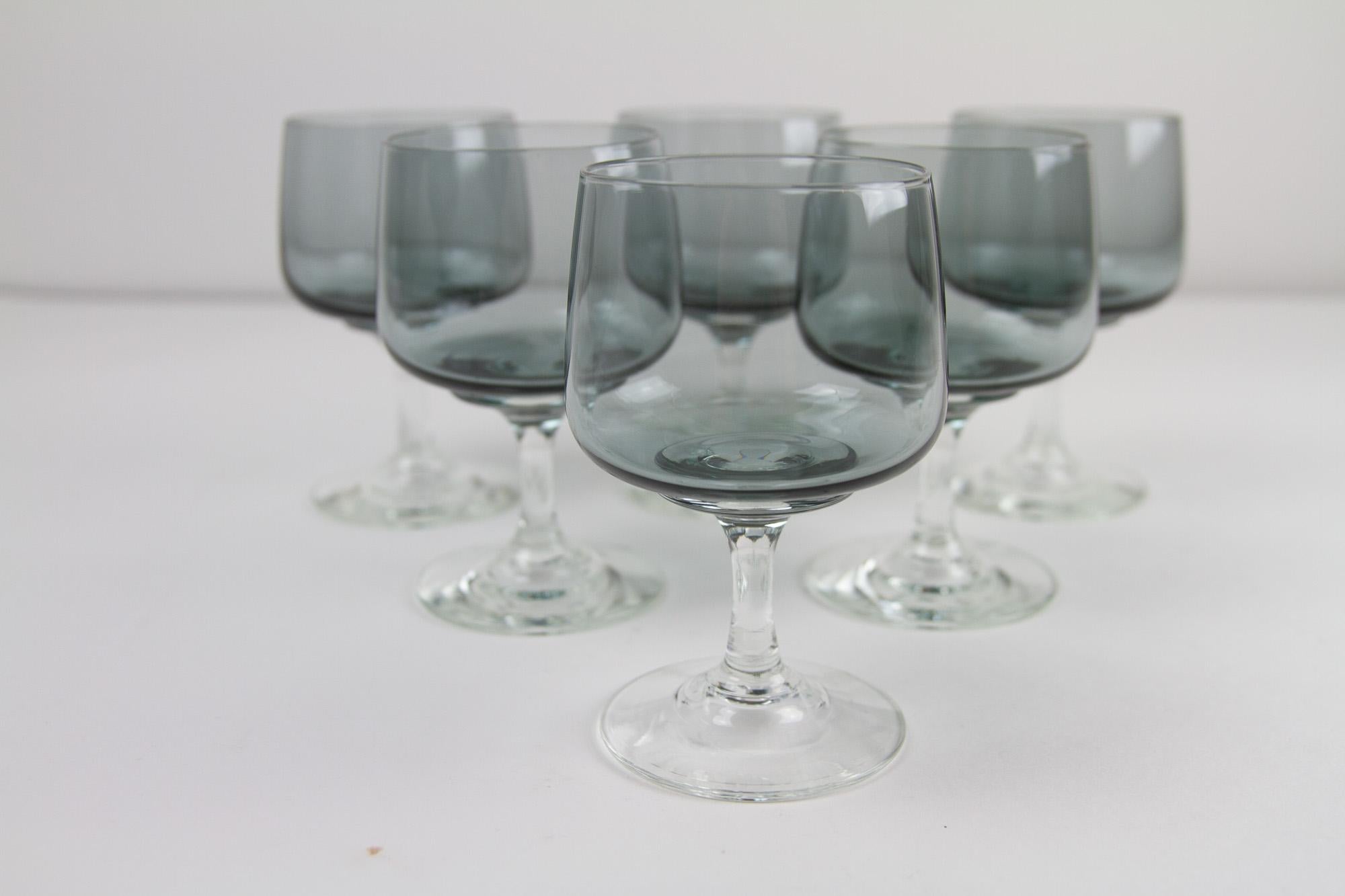Mid-20th Century Vintage Danish Holmegaard Atlantic White Wine Glasses, 1960s. Set of 6. For Sale