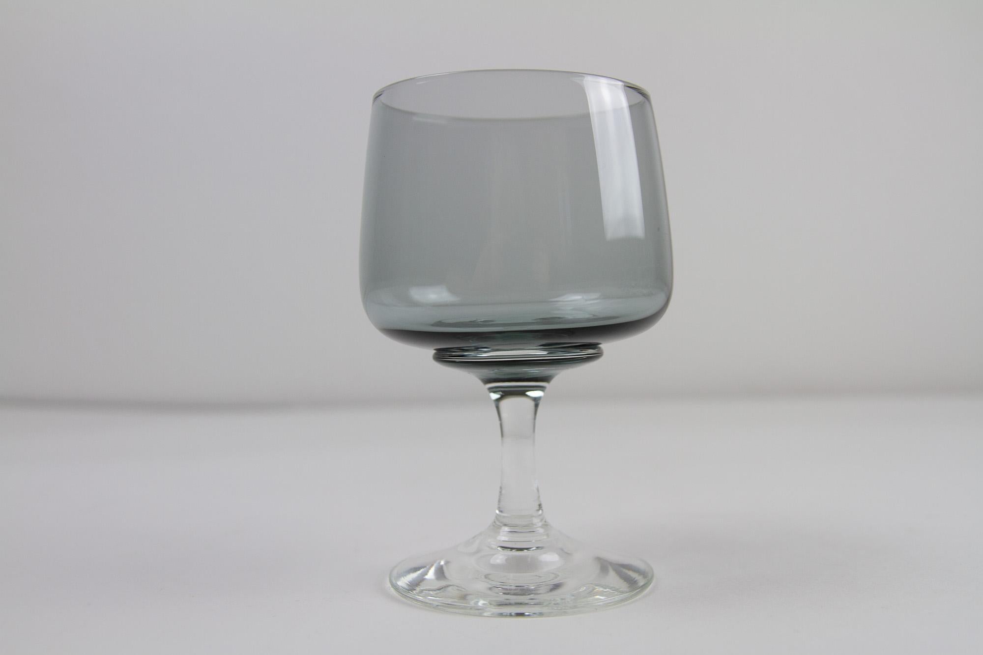 Blown Glass Vintage Danish Holmegaard Atlantic White Wine Glasses, 1960s. Set of 6. For Sale