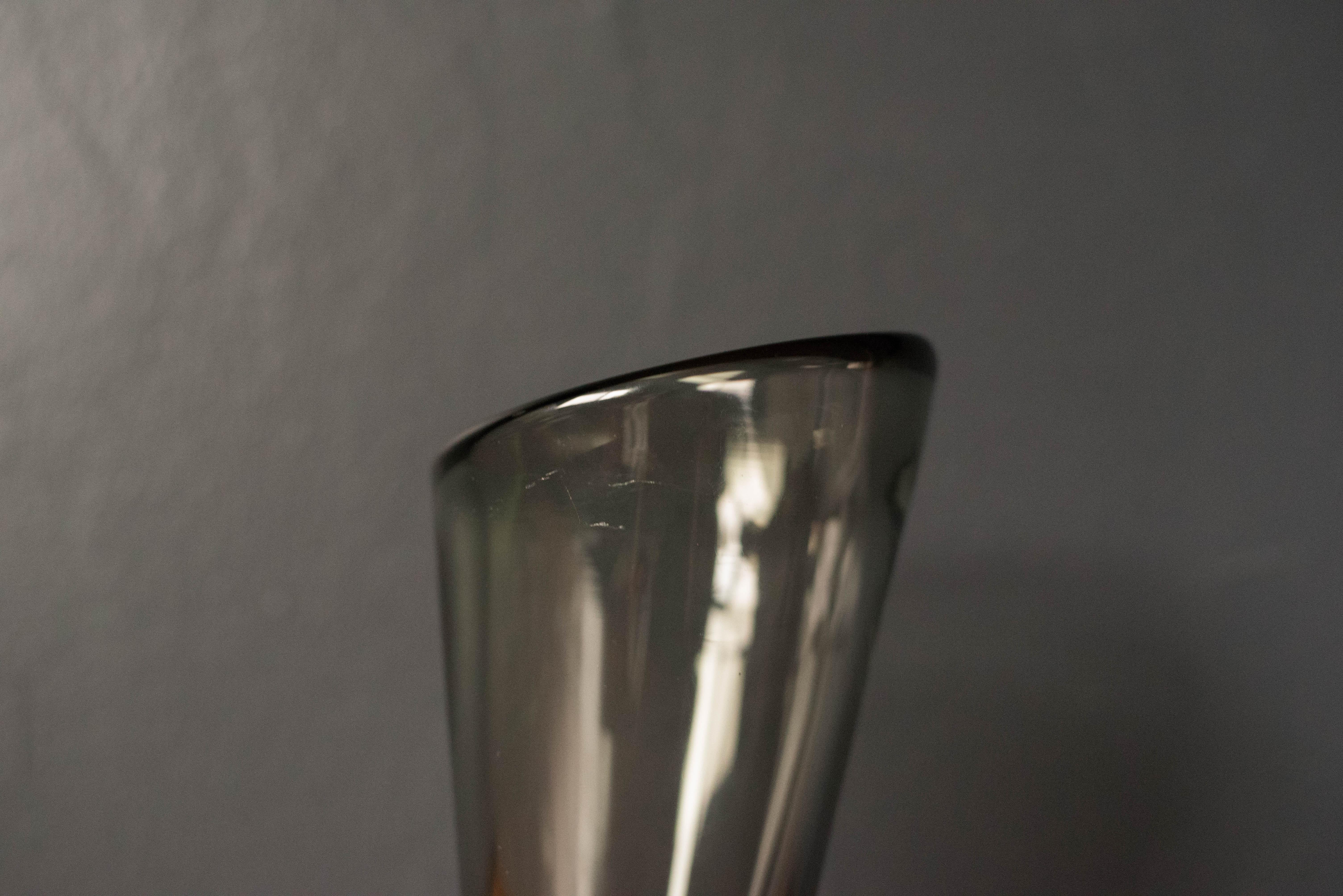 Blown Glass Vintage Danish Holmegaard Glass Vase by Per Lutken