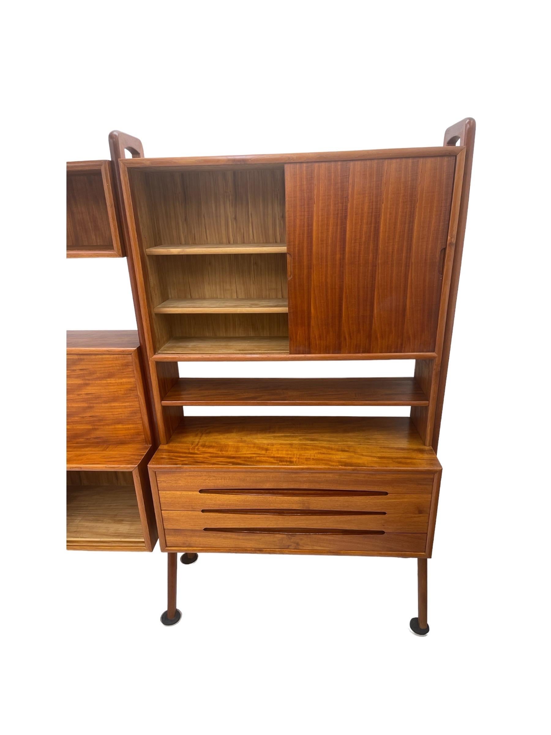 Vintage Danish Imported Mid Century Standalone bookcase shelf with Writing Desk For Sale 7