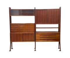 Vintage Danish Imported Mid Century Standalone bookcase shelf with Writing Desk