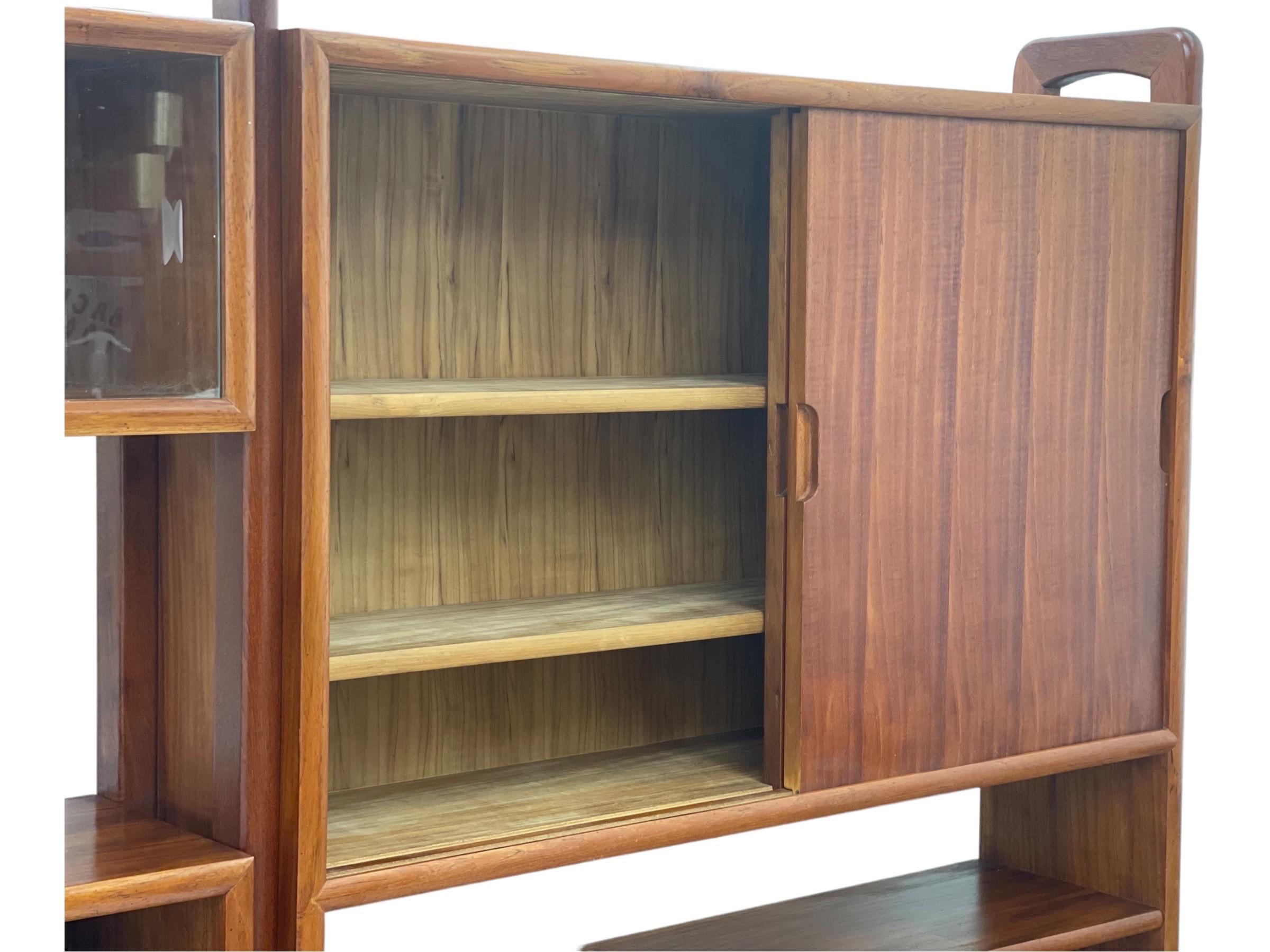 Vintage Danish Imported Mid Century Standalone bookcase shelf with Writing Desk In Good Condition For Sale In Seattle, WA