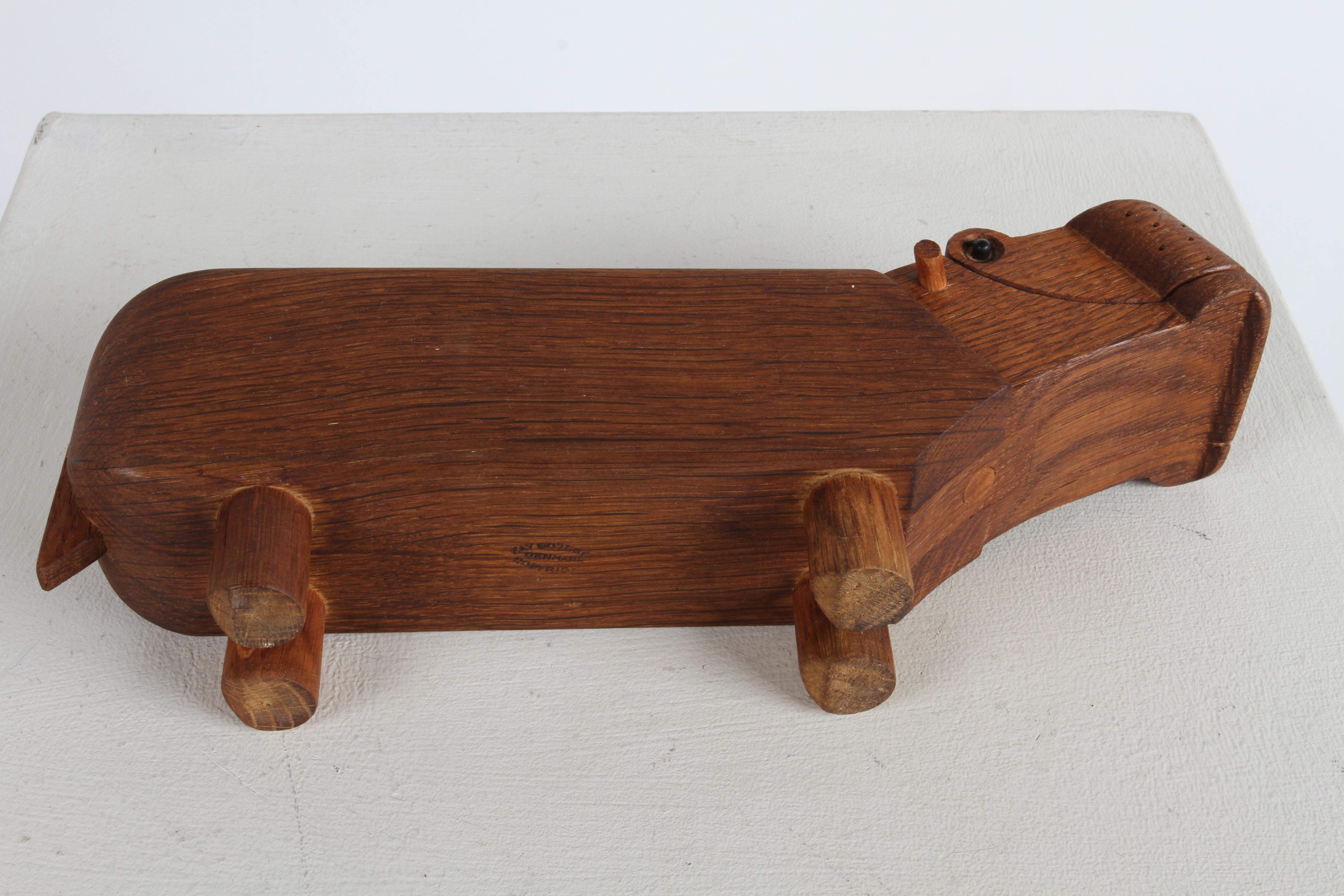 Vintage Danish Kay Bojesen 1950s Wooden Oak Hippo Figurine Desk Pencil Holder  For Sale 12