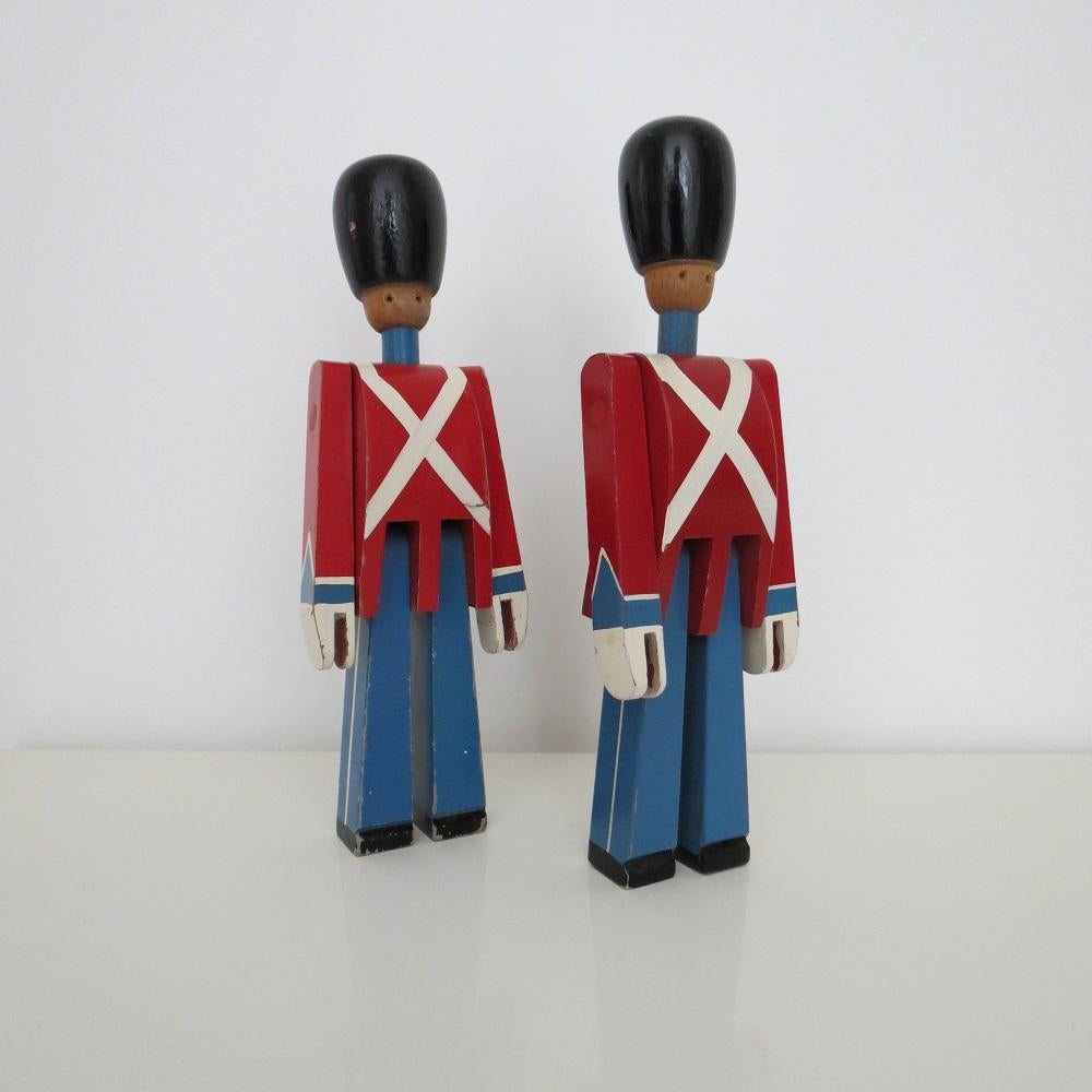 Legno Vintage danese Kay Bojesen Soldato della Guardia Reale Figura 2 disponibili in vendita