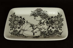 Vintage Danish Large Decorated Porcelain Dish by Bjørn Wiinblad, 1970s
