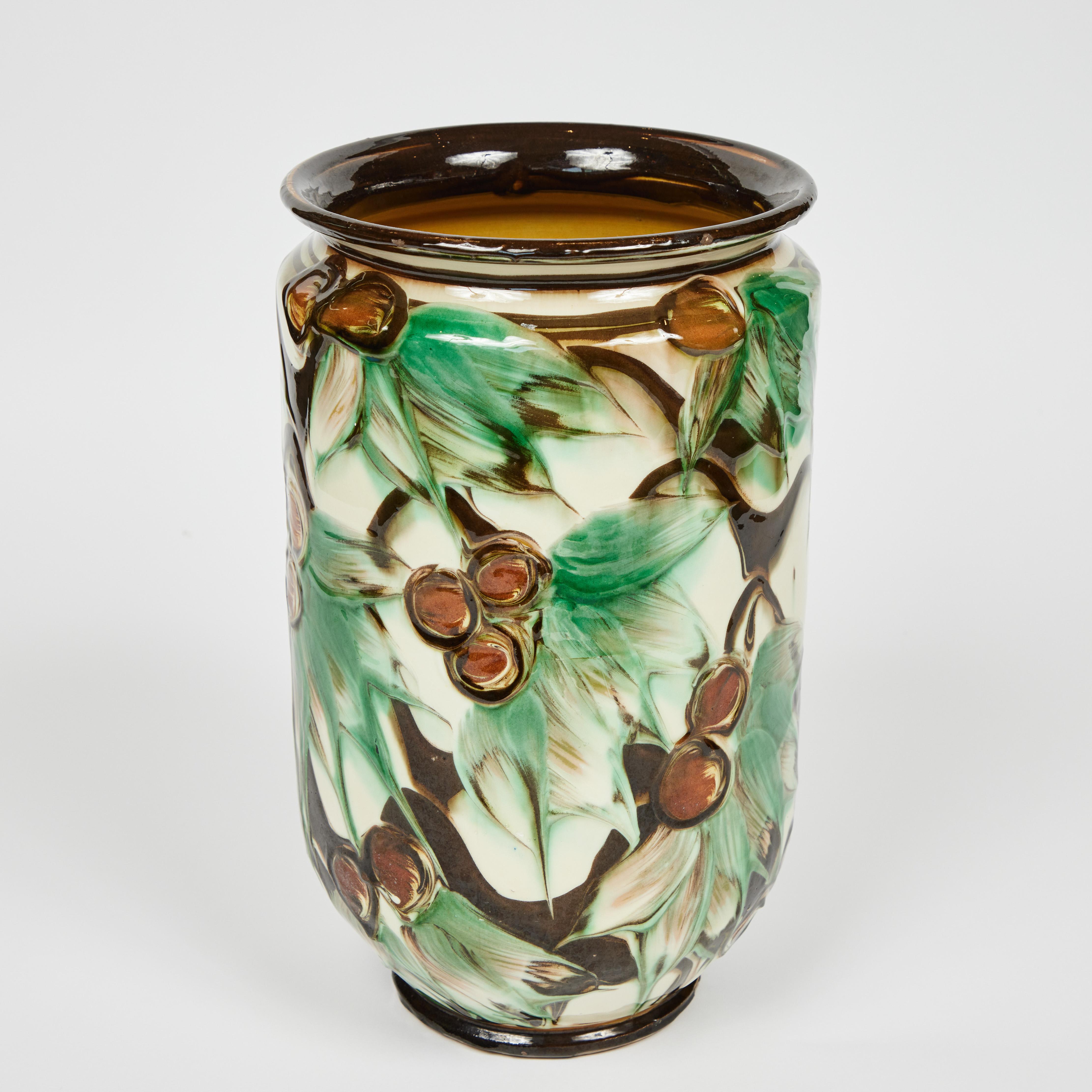 Glazed Vintage Danish Large Pottery Vase, Kahler HAK, 1930-1950