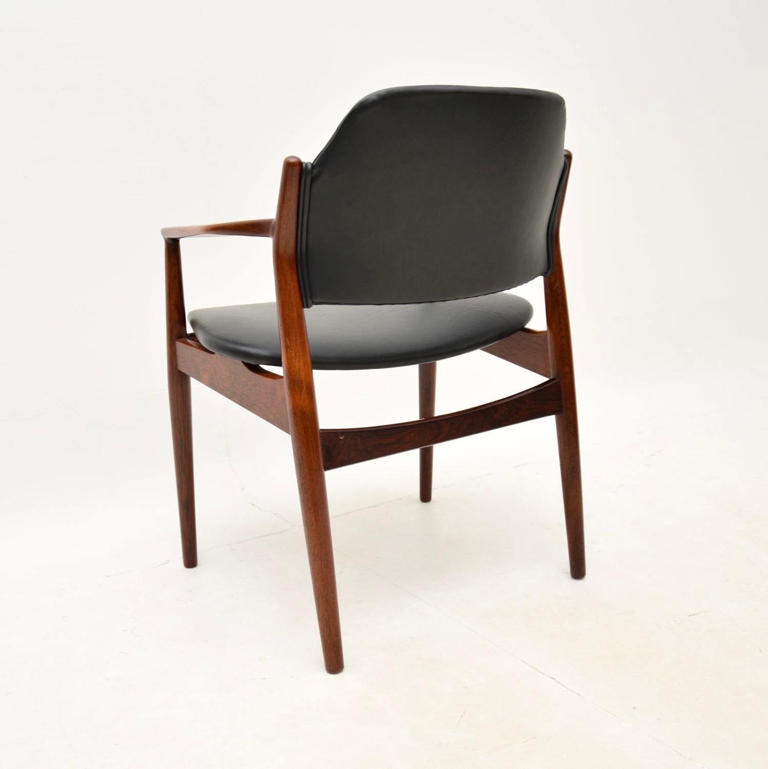 Mid-20th Century Vintage Danish Leather Armchair by Arne Vodder For Sale