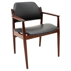 Fauteuil danois vintage en cuir par Arne Vodder