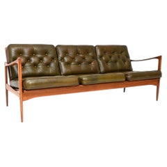 Vintage Danish Leather Candidate Sofa by IB Kofod Larsen for OPE