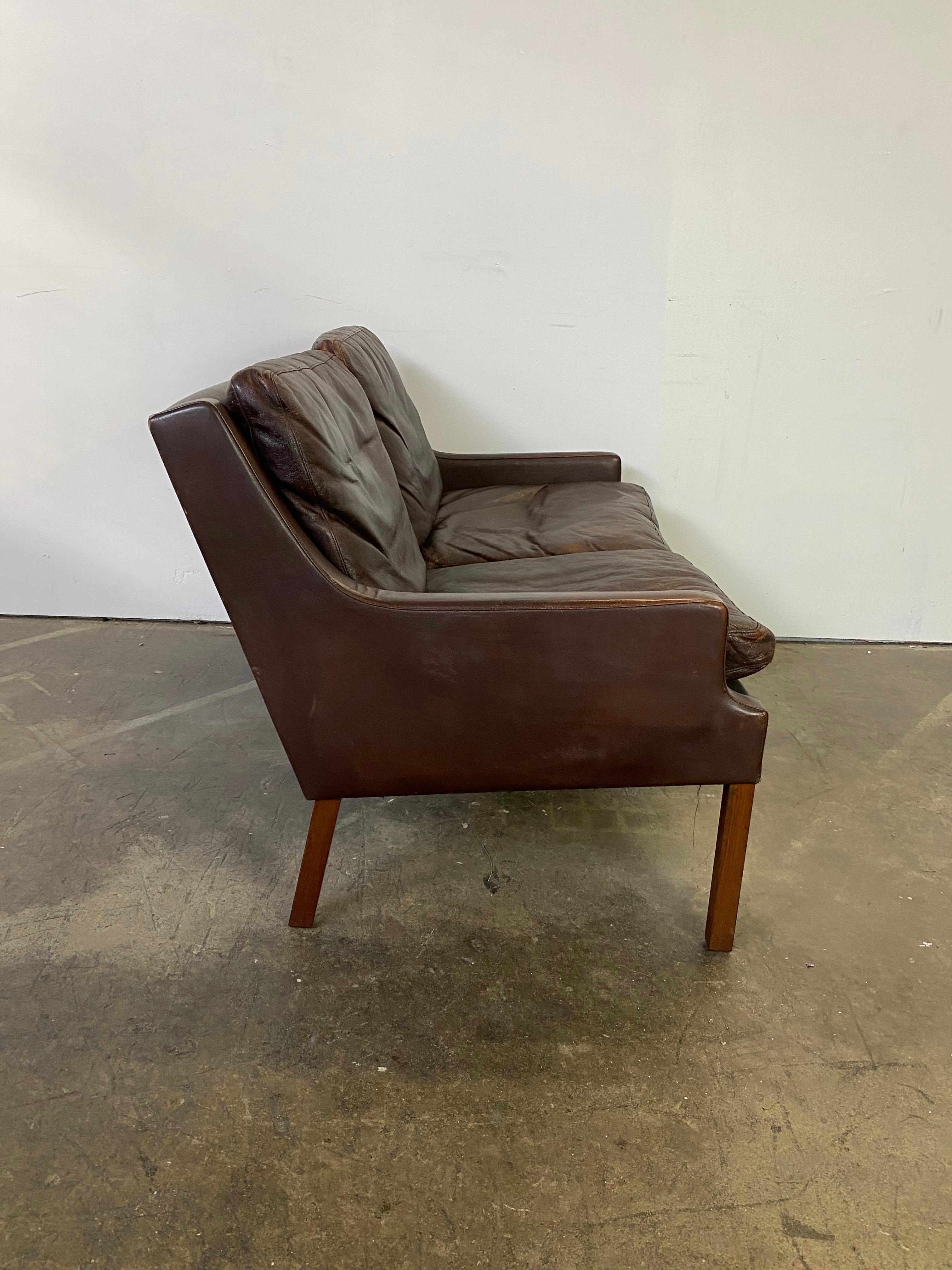 Vintage Danish Leather Loveseat Sofa by Georg Thams for Vejen Møbelfabrik 7